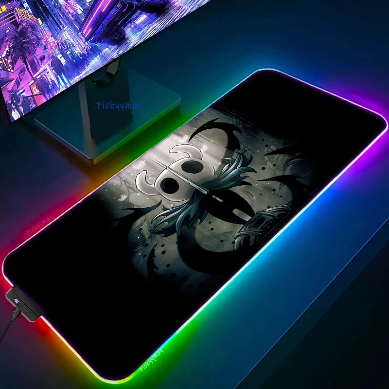 Large RGB Mouse Pad XXL Gaming Mousepad LED Mouse Mat Hollow Knight Gamer Mousepads Table Pads 12 - Hollow Knight Store