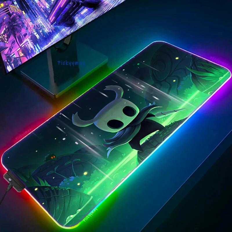 Large RGB Mouse Pad XXL Gaming Mousepad LED Mouse Mat Hollow Knight Gamer Mousepads Table Pads 13 - Hollow Knight Store